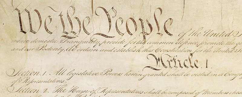 Partial public domain image of the Constitution