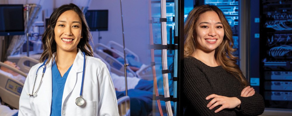 Sisters, Janelle and Jensine Logrono both prepare to graduate with Bachelors degrees from Collin College